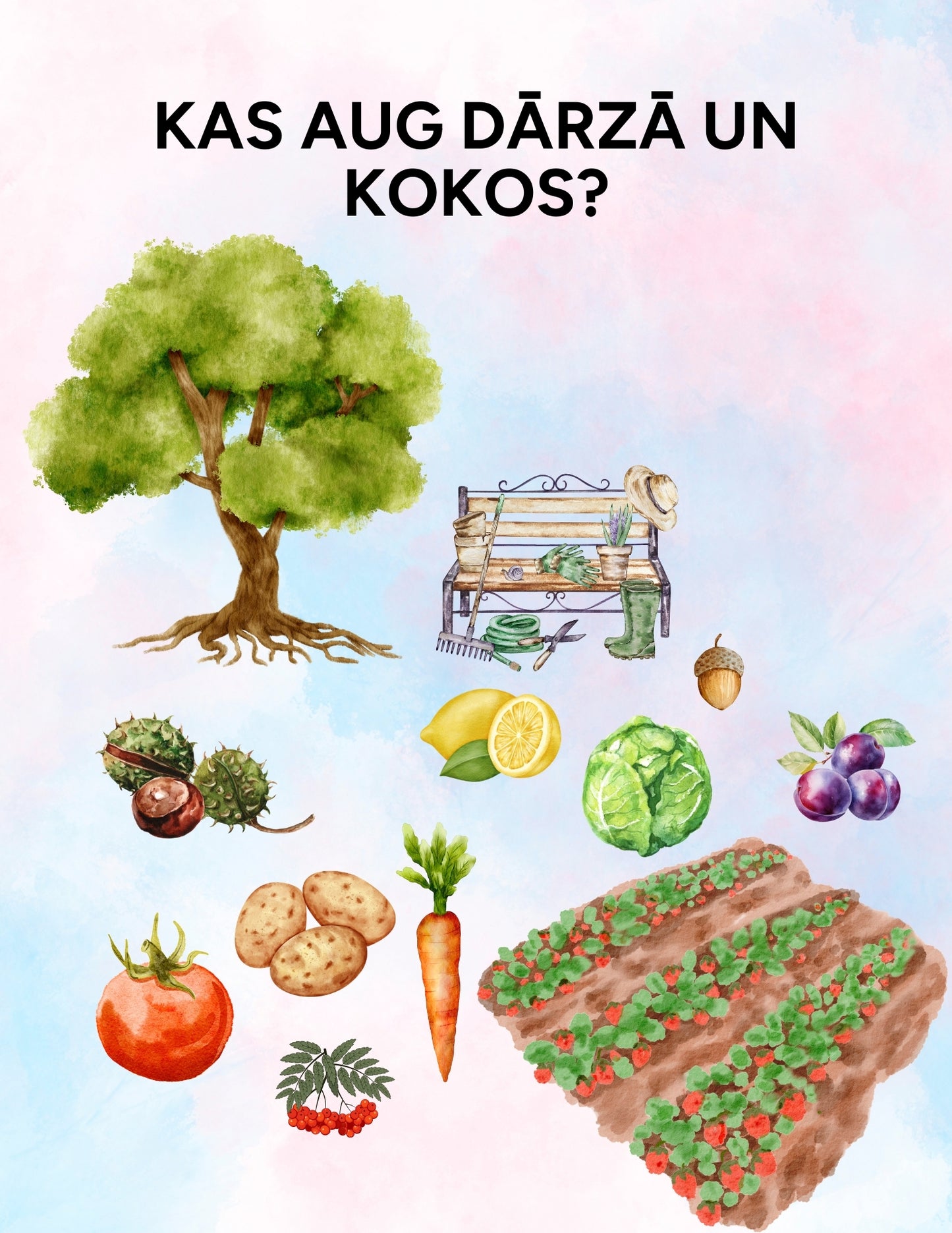Kas aug dārzā un kokos?